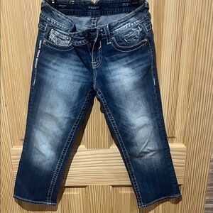 Vigoss Blue Washed Cropped Denim Jeans